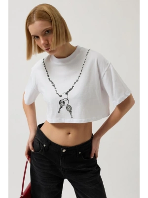 Baskılı Crop Thirt