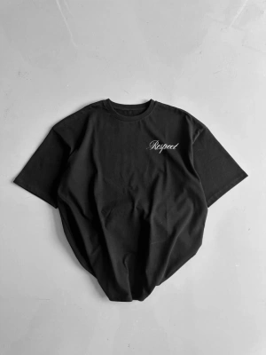 Baskılı Oversize Bisiklet Yaka Tshirt  iyah