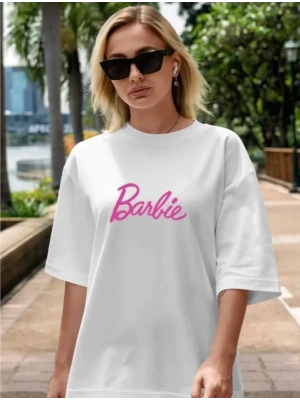 Baskılı Oversize Tshirt  Beyaz