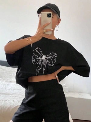 Baskılı Oversize Tshirt  iyah