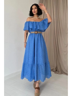 Bebe avi Omzu Lastikli Brode Elbise