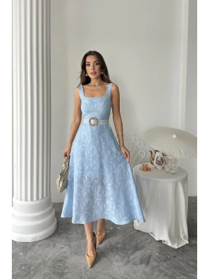 Bebe Mavi Kuplu Uzun Elbise