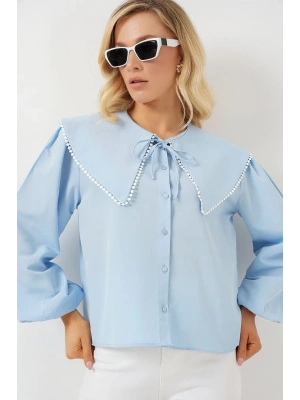 Bebe Yaka Gömlek 20314  Mavi