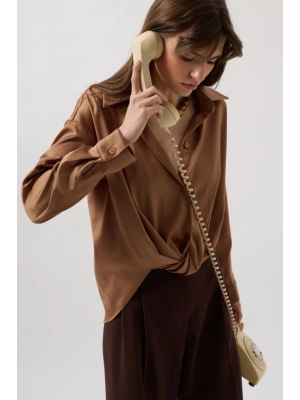 Bel Büzgülü Crop aten Gömlek