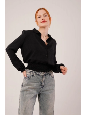 Bel Ve Bilek Lastikli iyah Bluz