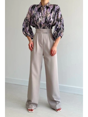 Beli Lastikli aten Gömlek  Lila