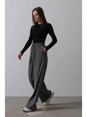 Beli Lastikli Bol Paça Pantolon  Antrasit