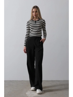 Beli Yarım Lastikli Palazzo Pantolon  iyah