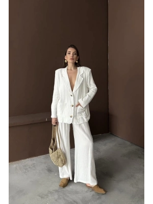 Beyaz Oversize üslin Takım