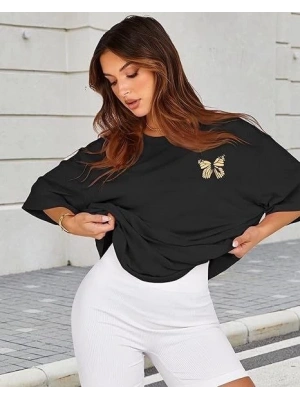 Bisiklet Yaka Baskılı Tshirt  iyah