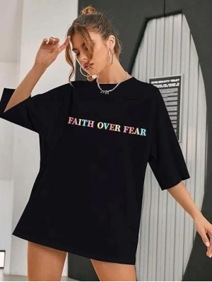 Bisiklet Yaka Baskılı Tshirt  iyah