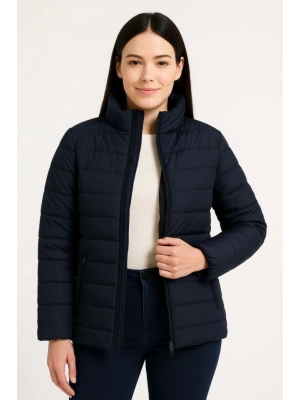 Bomber ont Ceket – u İtici Kumaş, Kapitone Astarlı, Fermuarlı, Kışlık  acivert