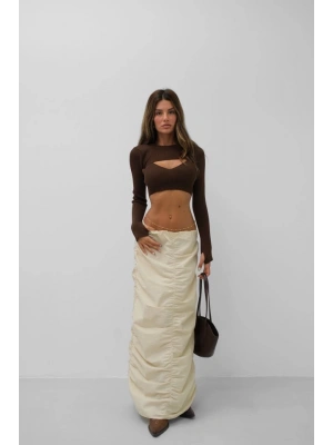 Büzgü Detay Maxi Etek
