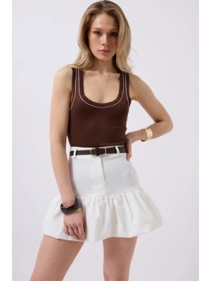 Büzgü Detay Mini Etek