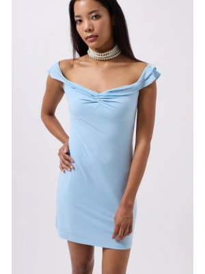 Büzgü Detay Omuz Askılı ini Elbise