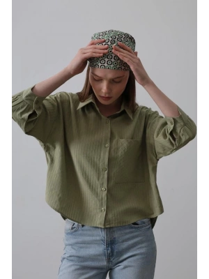 Cepli Kısa Kesim Gömlek  Haki