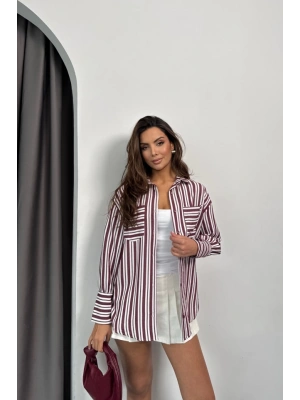 ÇİZGİLİ GÖLEK  Bordo