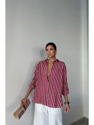 ÇİZGİLİ GÖLEKKETEN  Bordo