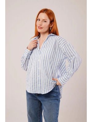 Çizgili Rahat Kesim avi Gömlek