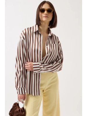 Çizgili Saten Gömlek