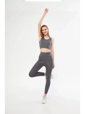 Dalgıç Croplu Taytlı Takım  Füme