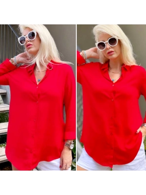 Dokuma Viskon KumaşEfsane Basic GömlekKırmızı12 Renk 9 Bedenön 62Arka Orta Kısım 70 Cm