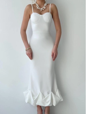 Dominic Eteği Büzgülü idi Boy Elbise