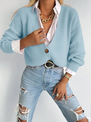 Düğme Detay Triko Bluz