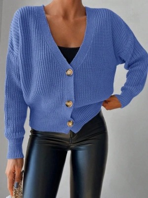 Düğme Detay Triko Bluz