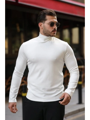 Erkek Balıkçı Yaka Modal Kumaş Esnek Kazak