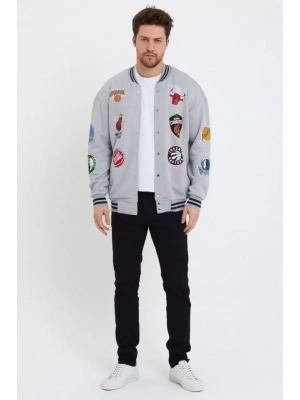 Erkek Baskılı Kolej Ceket  Gri