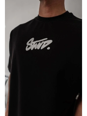 Erkek Baskılı Oversize Tshirt  iyah