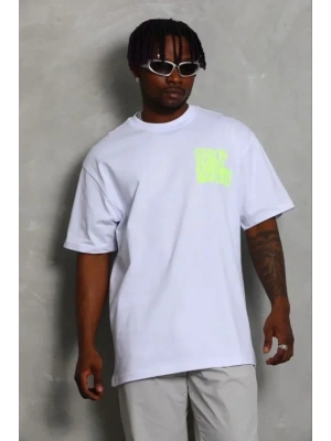 Erkek Baskılı Thirt Kısa Kol Bisiklet Yaka Regular Fit Rahat Kalıp Günlük Tişört  Beyaz