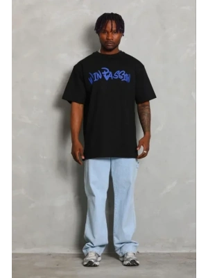 Erkek Baskılı Thirt Kısa Kol Bisiklet Yaka Regular Fit Rahat Kalıp Günlük Tişört  iyah