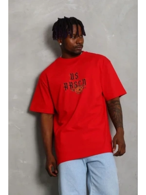 Erkek Baskılı Thirt Kısa Kol Bisiklet Yaka Regular Fit Rahat Kalıp Günlük Tişört  Kırmızı