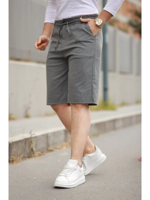 Erkek Beli Bağcıklı Ve Düğmeli Bezayağı Kumaş şort