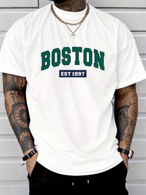 Erkek Boston Baskılı Süprem Tshirt
