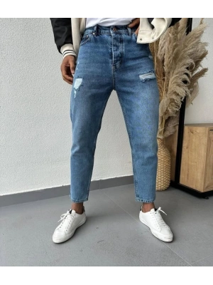 Erkek Cep Yırtık Detaylı Mom Jean