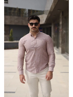 Erkek çizgi Desenli Gömlek