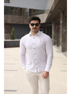 Erkek çizgi Desenli Gömlek