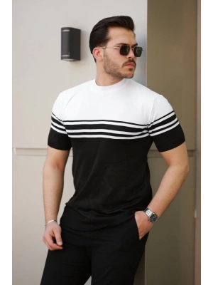 Erkek çizgili Kısa Kollu Tshirt
