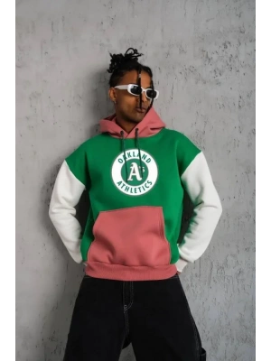 Erkek Çok Parçalı Kanguru Cepli Kapüşonlu weatshirt  Yeşil