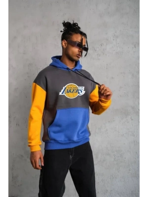 Erkek Çok Parçalı Kapüşonlu Ve Kordon İpli weatshirt  Füme