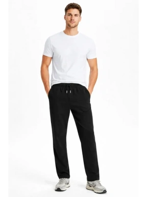 Erkek Düz Paça Beli astikli İpli Günlük por Eşofman Altı Rahat Fit  iyah