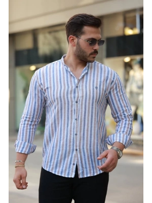 Erkek Hakim Yaka çok Renkli Gömlek