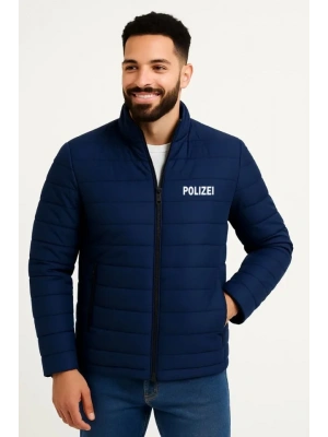 Erkek ikro u İtici Kapitone Baskılı Astarlı Fermuarlı Bomber ont  acivert