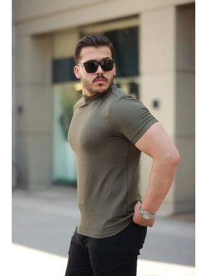 Erkek Yarım Balıkçı Yaka Kısa Kollu Tshirt