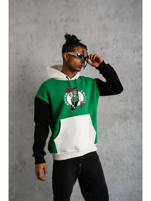 Erkek Kanguru Cepli Çok Parçalı Kapüşonlu weatshirt  Yeşil