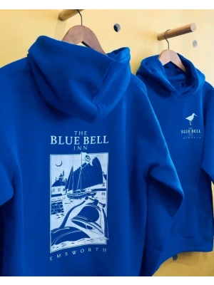 Erkek Kapüşonlu Double Oversize Üç İplik Pamuklu Deniz Yelken Baskılı Kanguru  aks avisi