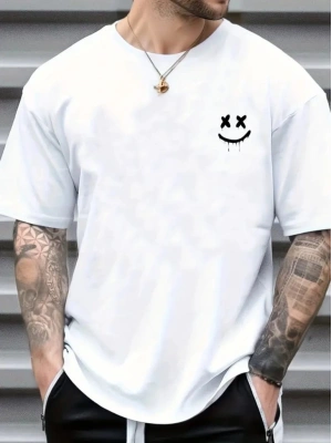 Erkek Kısa Kollu Bisiklet Yaka Baskılı Süprem Tişört